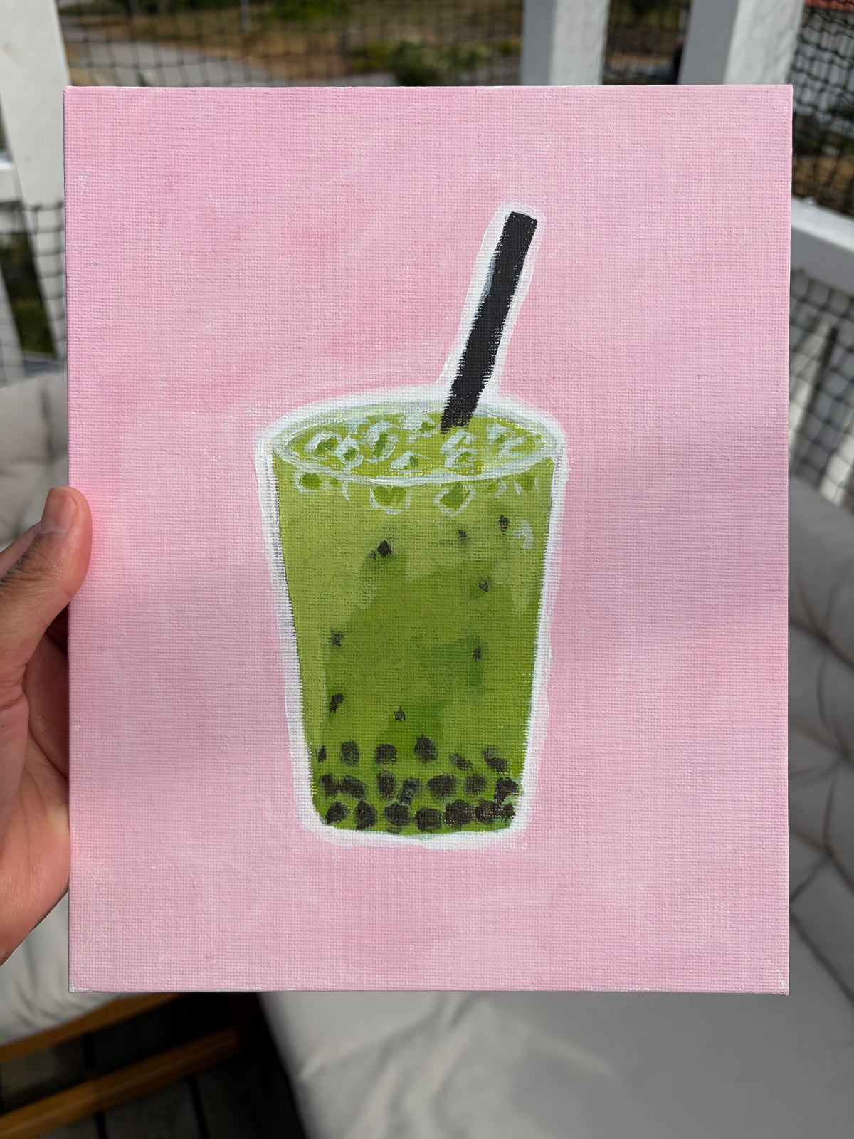 Matcha boba tea