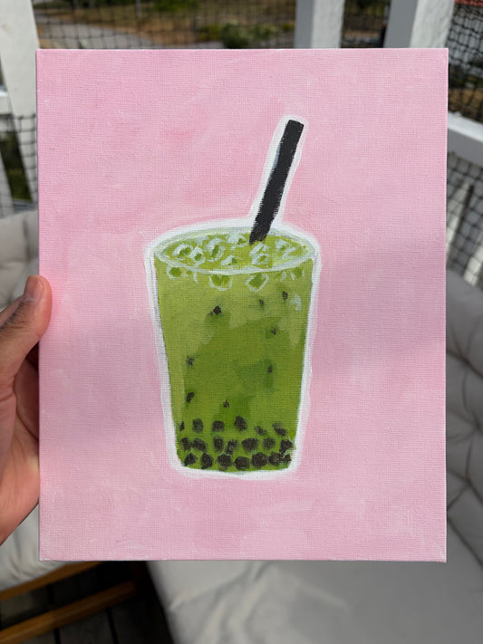 Matcha boba tea